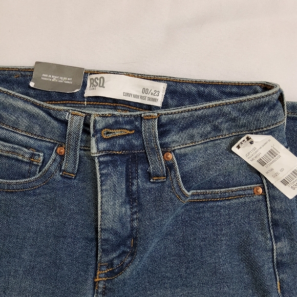 RSQ Curvy Womens High Rise Skinny Jeans Size 00/W23 Blue - Picture 6 of 9